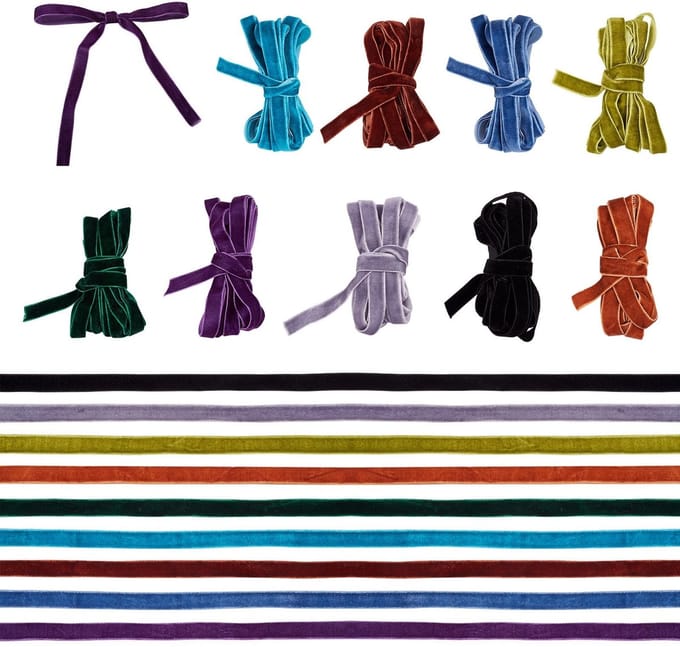Dailygoods- Fluwelen Linten 9 Kleuren - 10Mm Breed - Cadeaulint