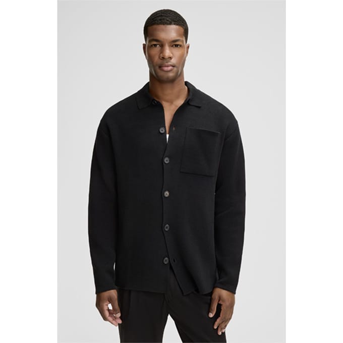 Gebreid poloshirt Aiden, zwart