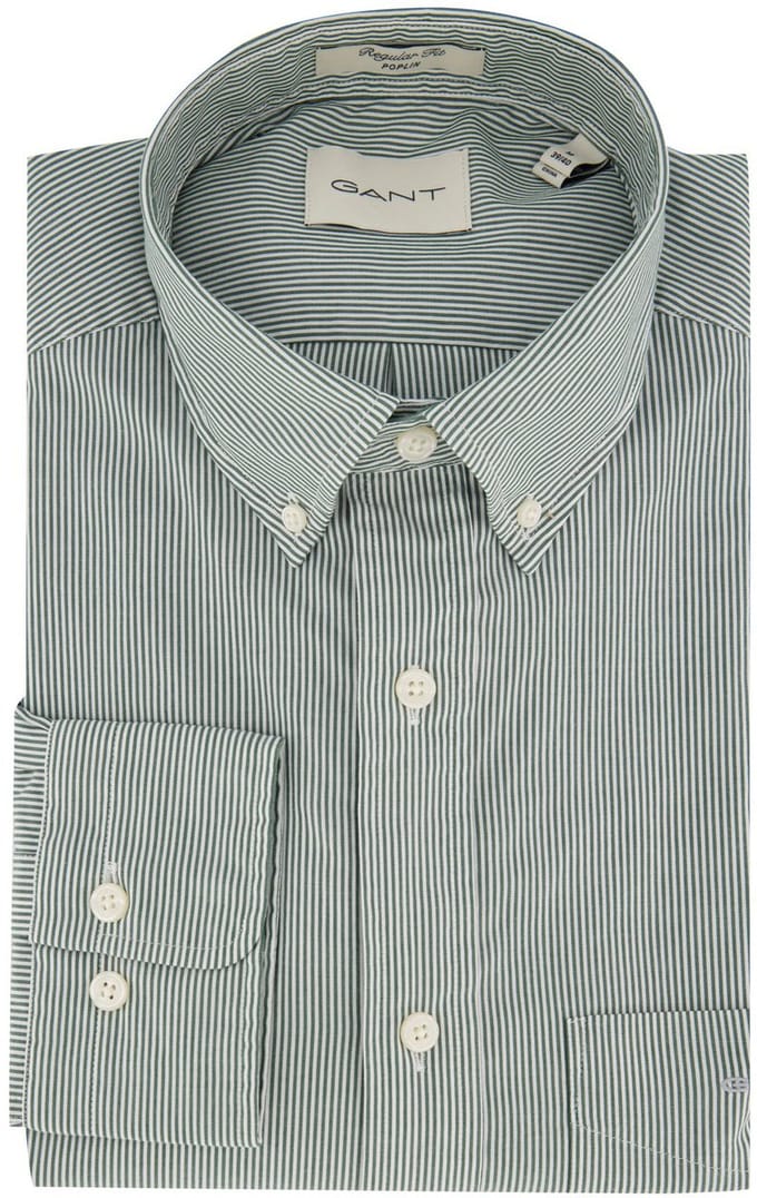 Casual overhemd Gant Regular Fit groen gestreept