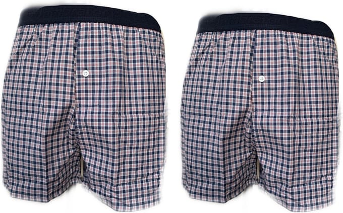 Embrator 2-stuks mannen Boxershort geruit grijs/blauw/rood XL
