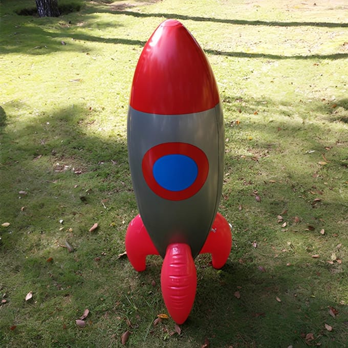 Groot opblaasbaar raketmodel, feestdecoratie-rekwisiet One size rood