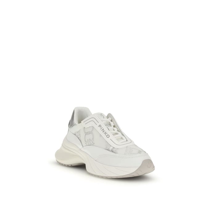 PINKO Witte Kalverenleren Bos Taurus Chunky Sneakers
