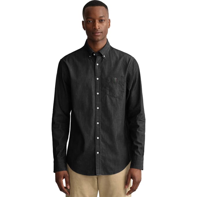 Enzo Heren Regular Fit Denim Overhemd