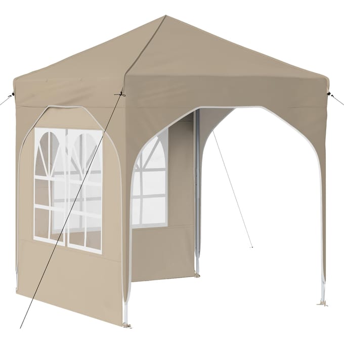 vidaXL - Pop-up - Feesttent - 192 - x - 192 - x - 245 - cm - Crèmekleurig