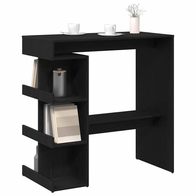 vidaXL - Bartafel - 100 - x - 48 - x - 101,5 - cm - Bewerkt - hout - Zwart - Eiken