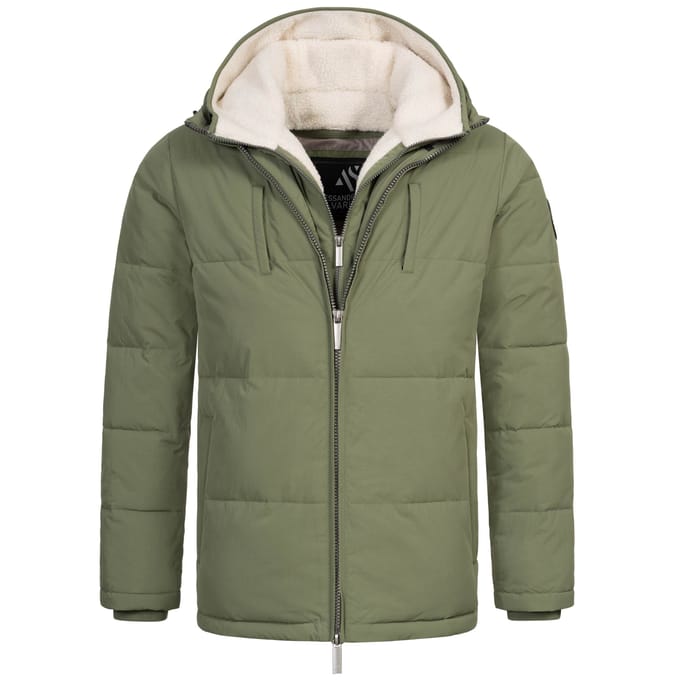 Alessandro Salvarini Heren Winter Gewatteerde Jas AS-457 – 2in1 Met Uitneembare Teddyfleece & Dubbele Capuchon