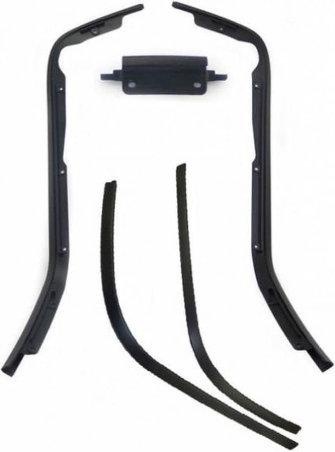 Sierstripset beenschild en treeplank Vespa Primavera, Sprint 5 delig mat zwart