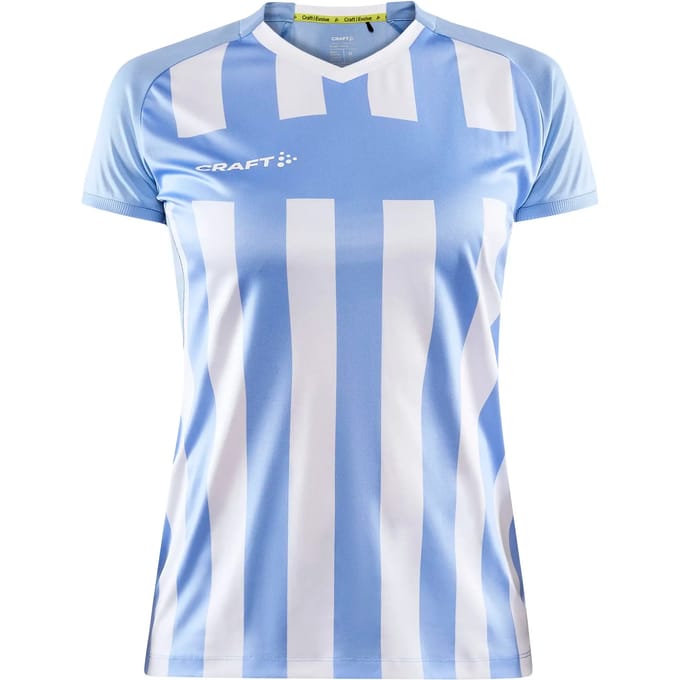 Craft Progress 2.0 Stripe Shirt Korte Mouw Dames - Hemelsblauw / Wit | Maat: M