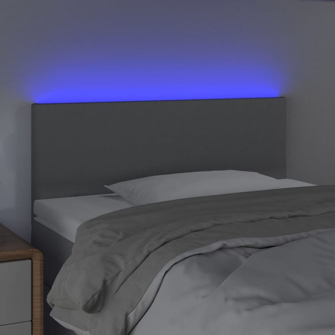 vidaXL - Hoofdbord - LED - 80x5x78/88 - cm - stof - lichtgrijs