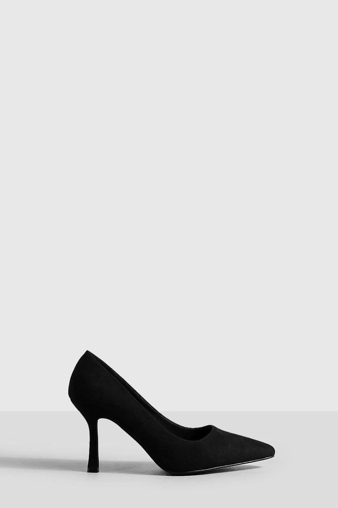 boohoo Dames Lage Stiletto Courtschoen | Zwart | Maat: 37