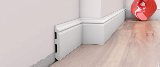 Plinten Set - Vloer Decoratie - Muur Afwerking - Hard Materiaal - 20 Meter - Wit