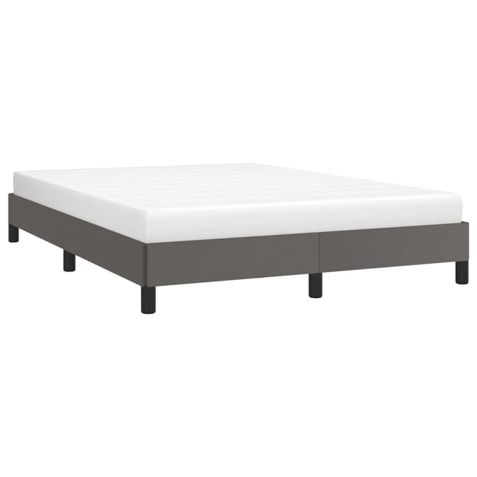 vidaXL - Bedframe - kunstleer - grijs - 140x190 - cm