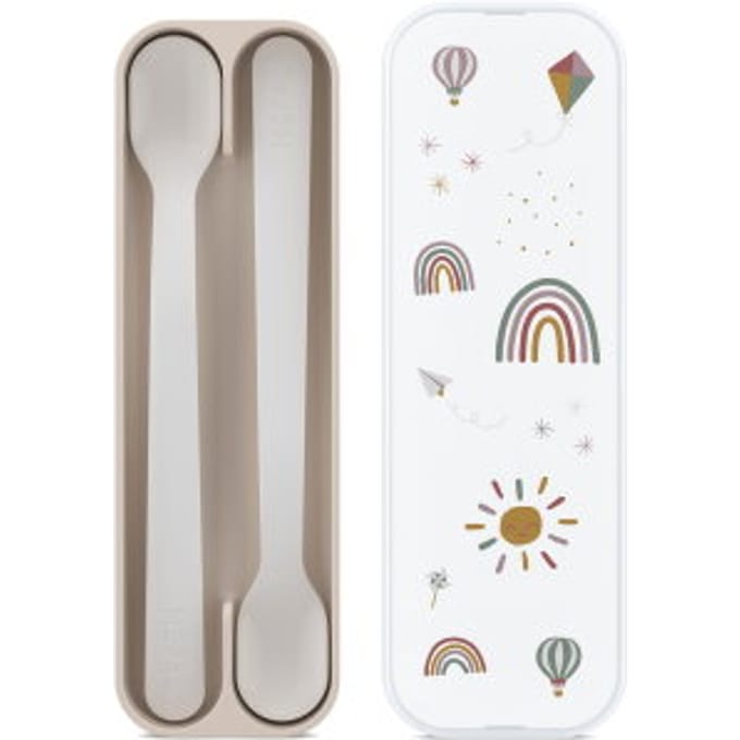 Mepal Mio Babylepel - Set van 2 - Lange steel - Kinderservies - Sunshine & Rainbow