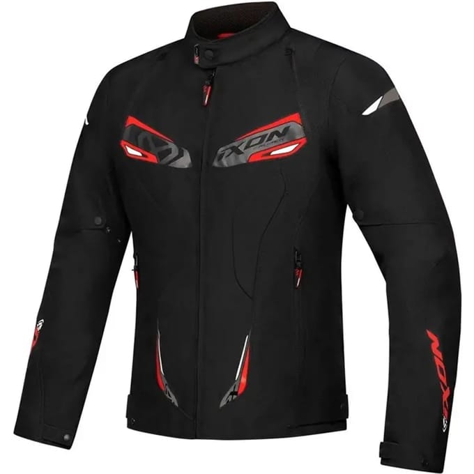 Ixon Caliber Zwart Wit Rood Waterdichte Textiele Motorjas - Jas