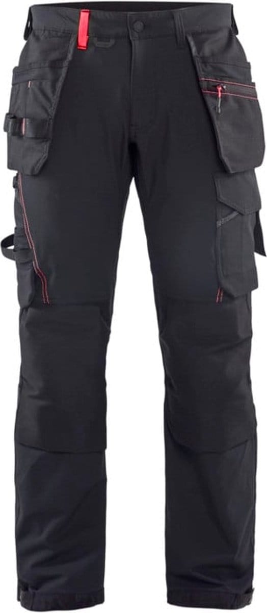 Blaklader Werkbroek met 4-weg stretch 1522-1645 - Zwart/Rood - C44