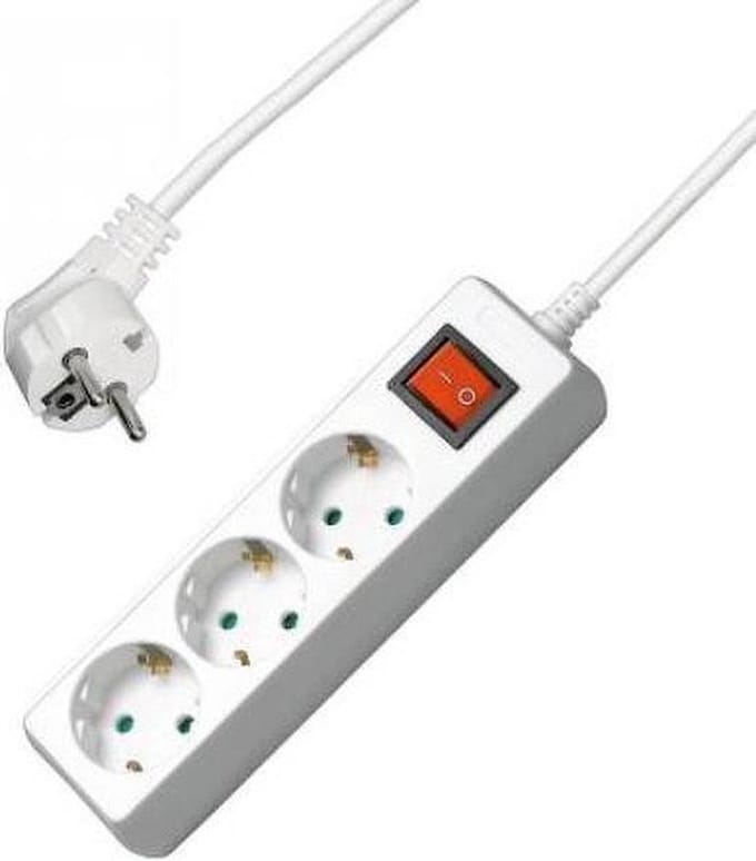 Allteq - Stekkerdoos met schakelaar - 3-voudig - 15 meter - Wit