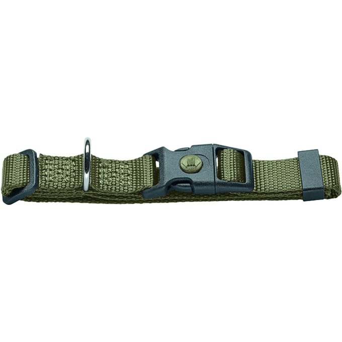 HUNTER Halsband London Olijfgroen Vario Basic Maat M: 30-46cm Halsomvang, B 15mm Hond