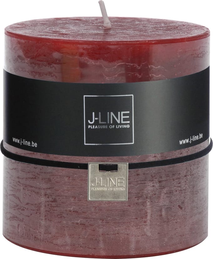 J-Line cilinderkaars Kers - rood - 64U - 6 stuks