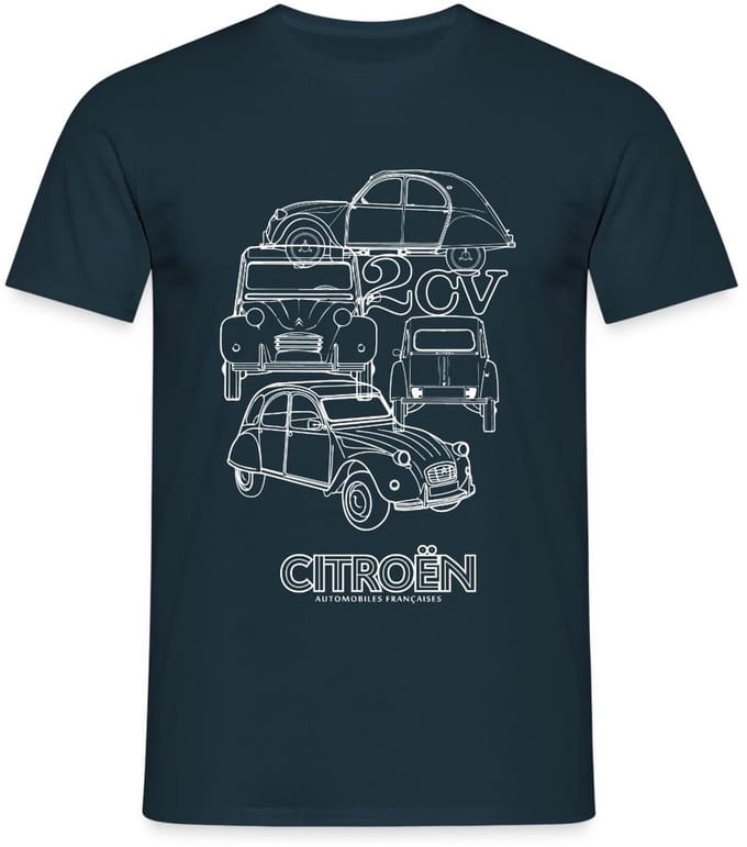 Citroën 2CV Modellen Schetsen T-Shirt Heren