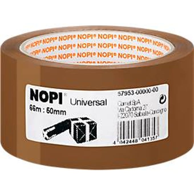Nopi® Universele verpakkingstape 4040, L 66 m x B 50 mm, bruin, 6 rollen
