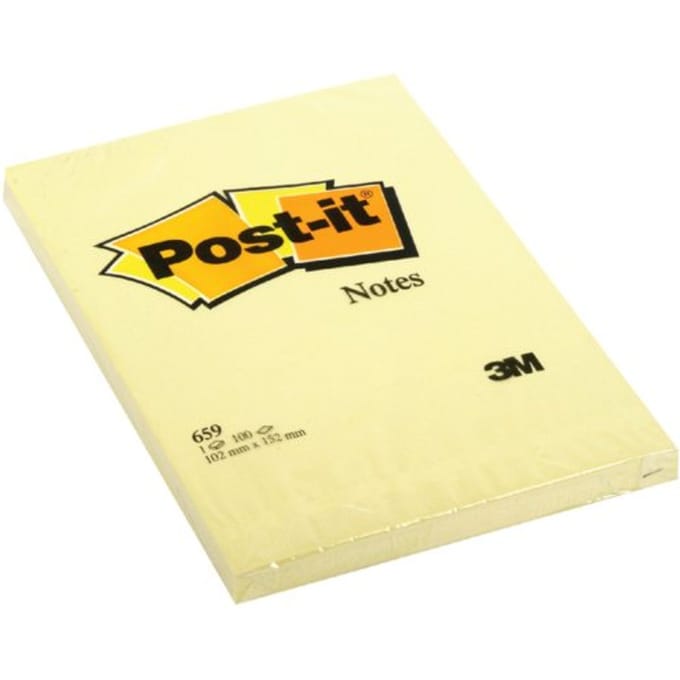 Post-It 659 zelfklevend notitiepapier Rechthoek Geel 100 vel Zelfplakkend
