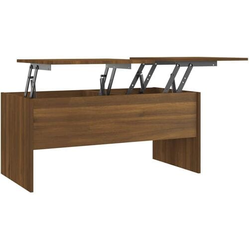 vidaXL - Salontafel - 102x50,5x46,5 - cm - bewerkt - hout - bruin - eikenkleur