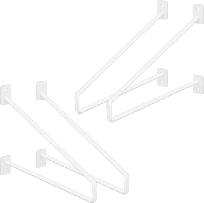 Set van 2 muurbeugels Plankdrager 2x 265 x 180 mm wit staal ML design