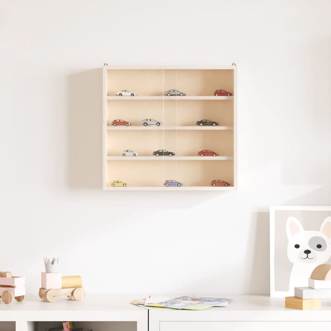 vidaXL - Houten - verzamelvitrine - met - deuren - 40x8,5x37 - cm