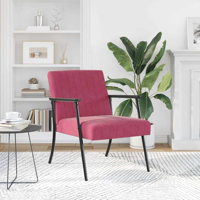 vidaXL Fauteuil Wijnrood 59 x 75 x 78 cm Fluweel