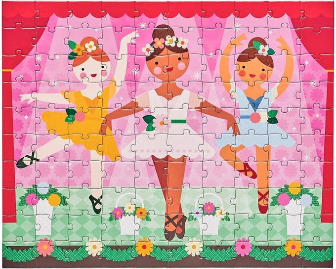 Petit Collage Puzzel Tweezijdig Ballerina 100 Stukjes