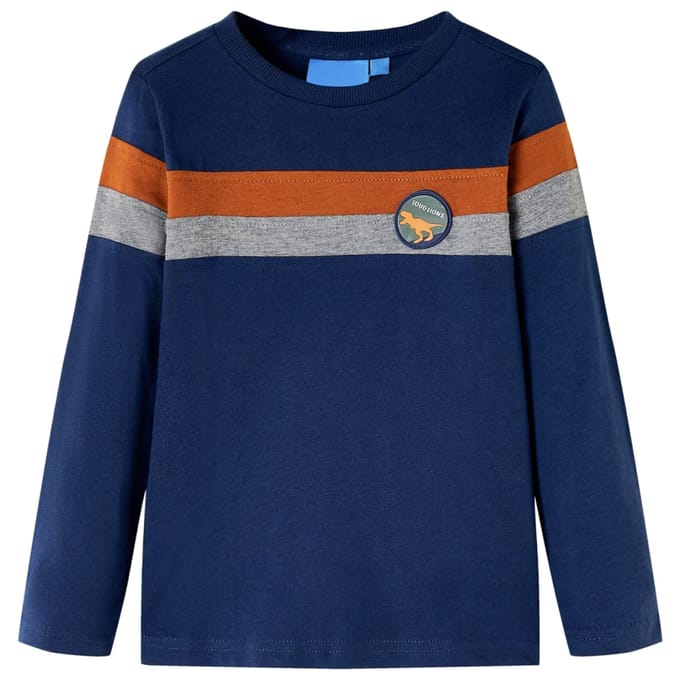 vidaXL - Kindershirt - met - lange - mouwen - 116 - marineblauw