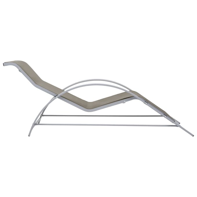 vidaXL - Ligbed - textileen - en - aluminium - taupe