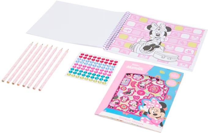 Kleur- en stickerset "Minnie Mouse"