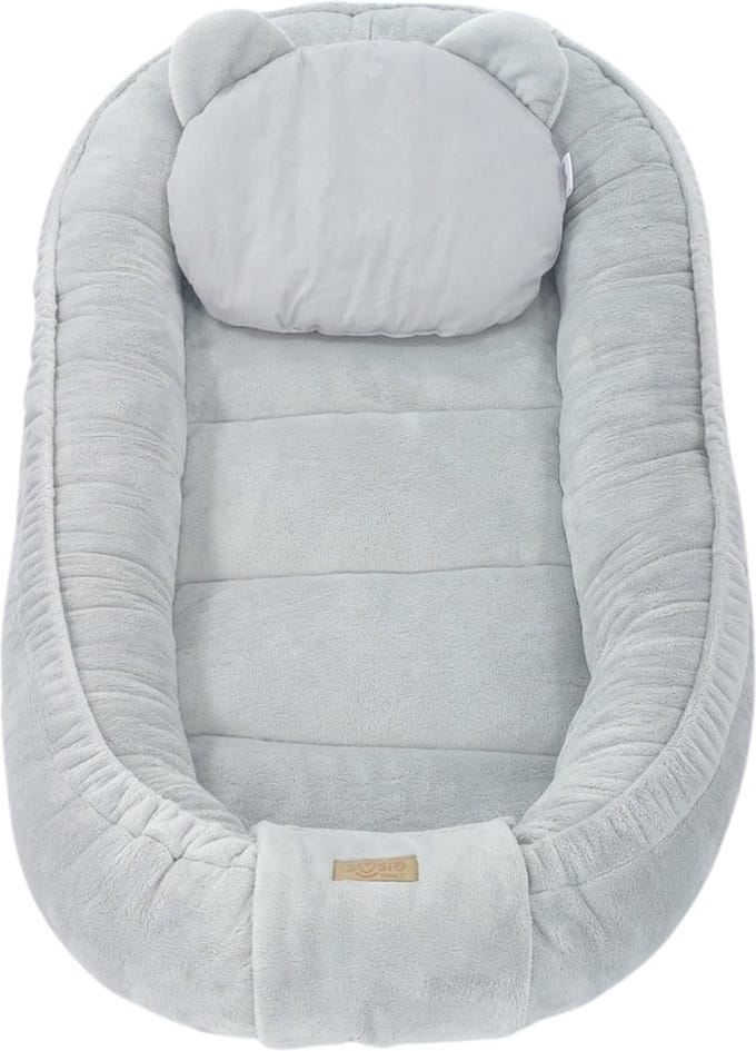 Soosie - Babynestje - Babynest - Veilig en Comfortabel - Minky Pluche - Grijs