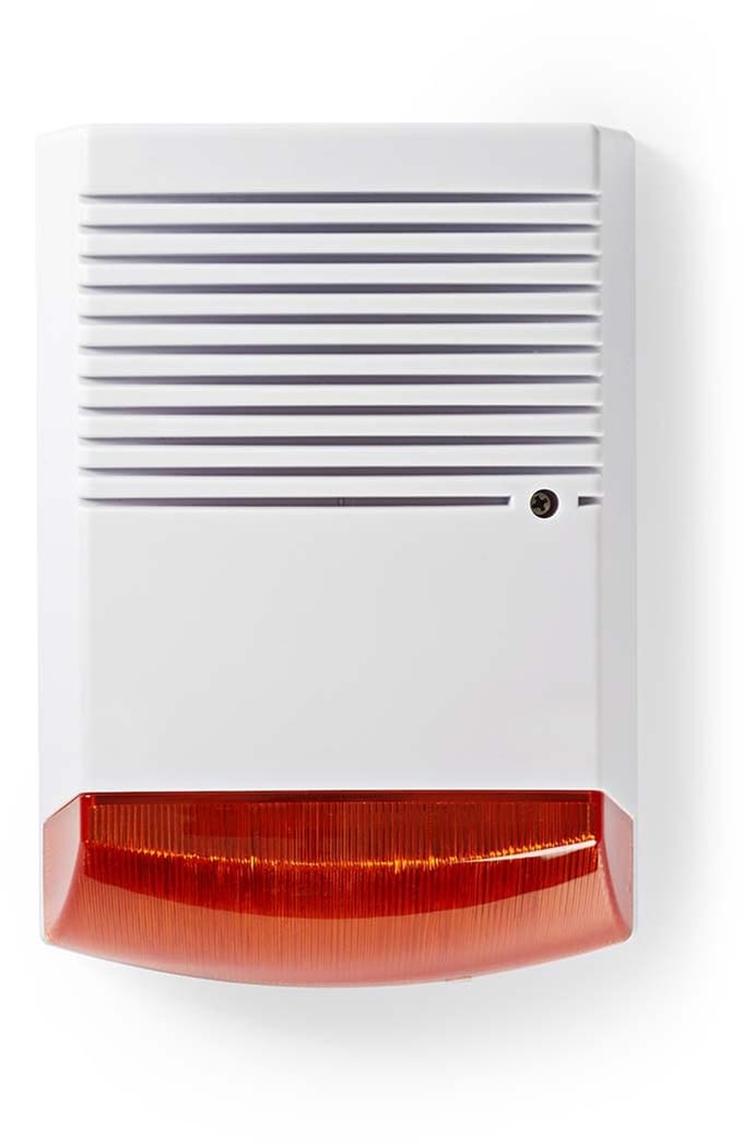 Nedis Dummy Beveiligingsalarm - IP44 - Batterij Gevoed - Buiten - Oranje / Wit