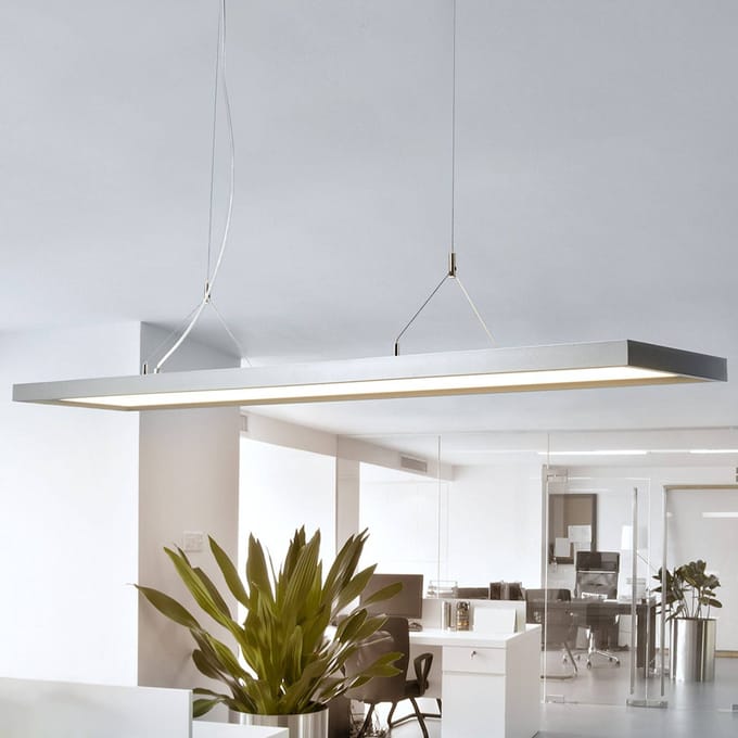Arcchio LED hanglamp Dorean, zilver, metaal, 120cm
