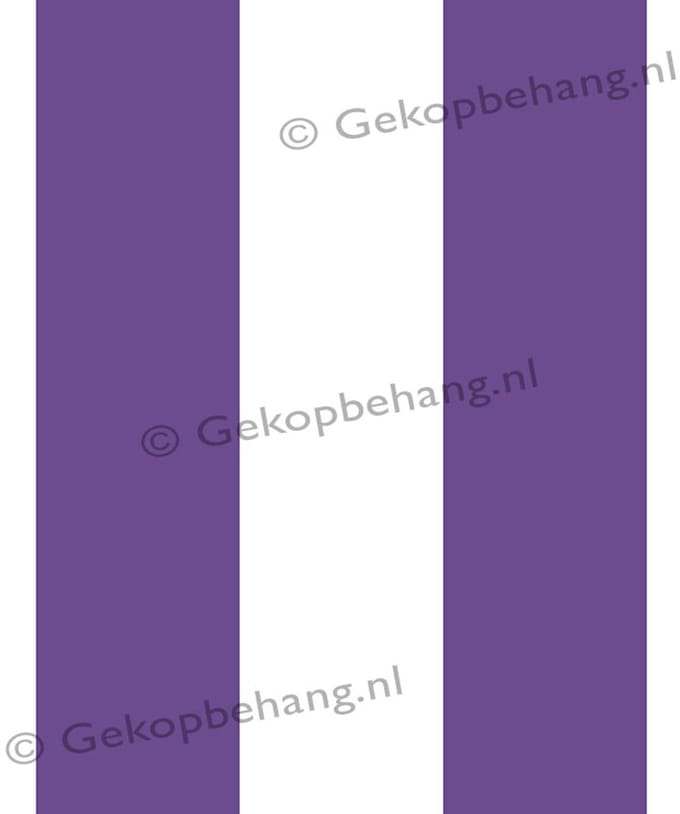 INGK Behang - Thomas - streep wit/paars