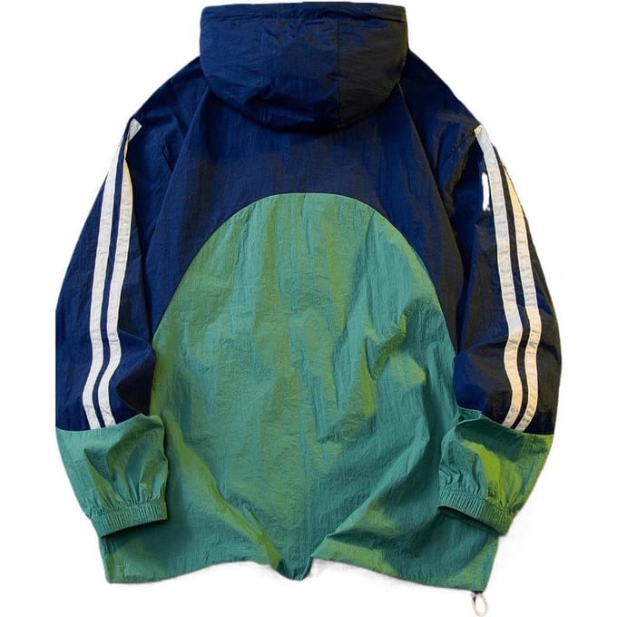 Herfst zomer casual lichte en dunne zonwerende jas splicing jas herenjas XL blue