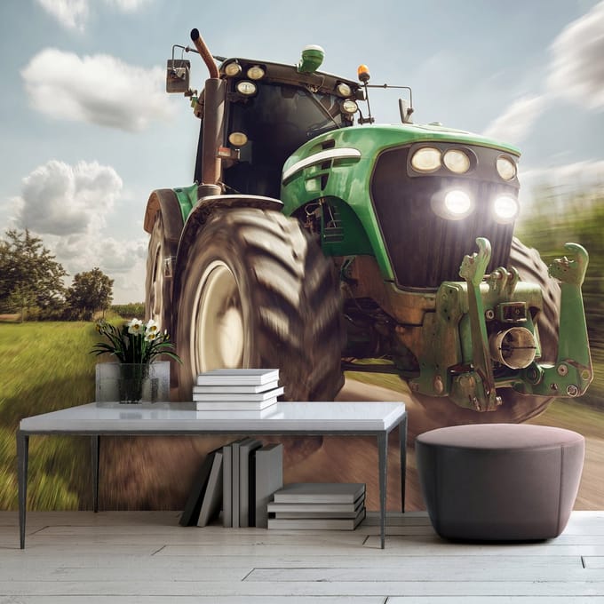 Fotobehang - Tractor - Platteland - Vliesbehang - (368 x 2545cm)
