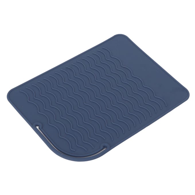 Tapis en silicone isolant thermique à motif ondulé, antidérapant, flexible et résistant aux hautes températures gris