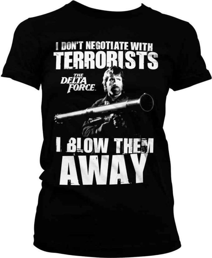 The Delta Force Dames Tshirt -M- I Blow Terrorists Away Zwart