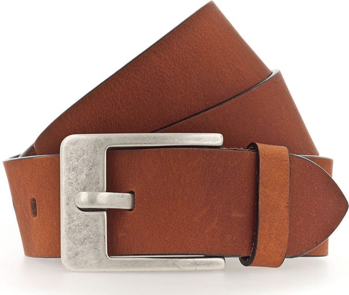 Vanzetti Leren Riem Denim Love 45mm Full Leather Belt W80 Light Brown Lichtbruin