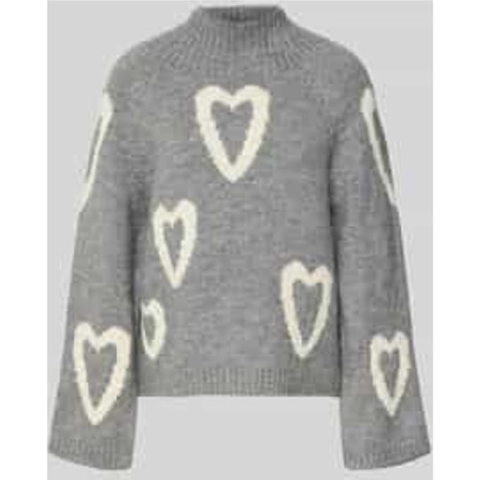 Oversized gebreide pullover met met wol en katoen