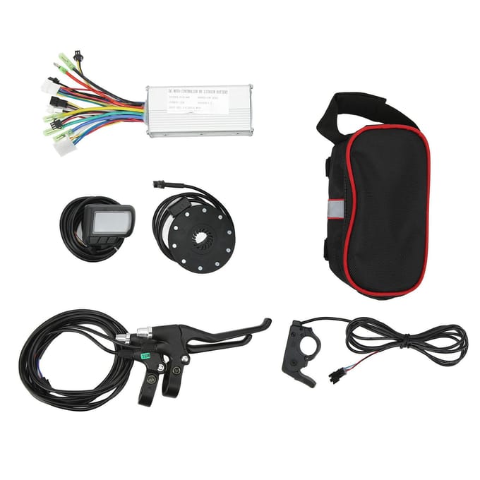 22A 36V 48V 500W Elektrische Fiets Motor Controller EN06 Display Remhendel Set Elektrische Fiets Conversie Kit black