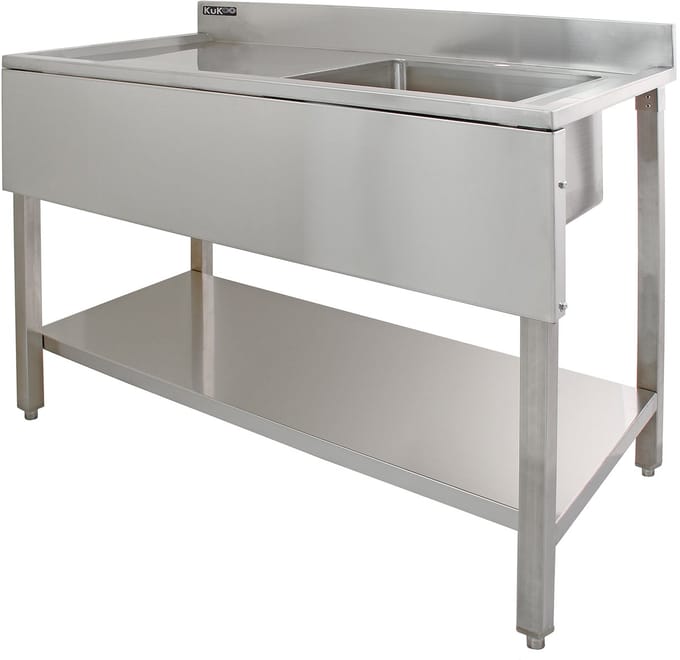 Professionele spoeltafel - rvs - 120x60x90 cm - afdruip links