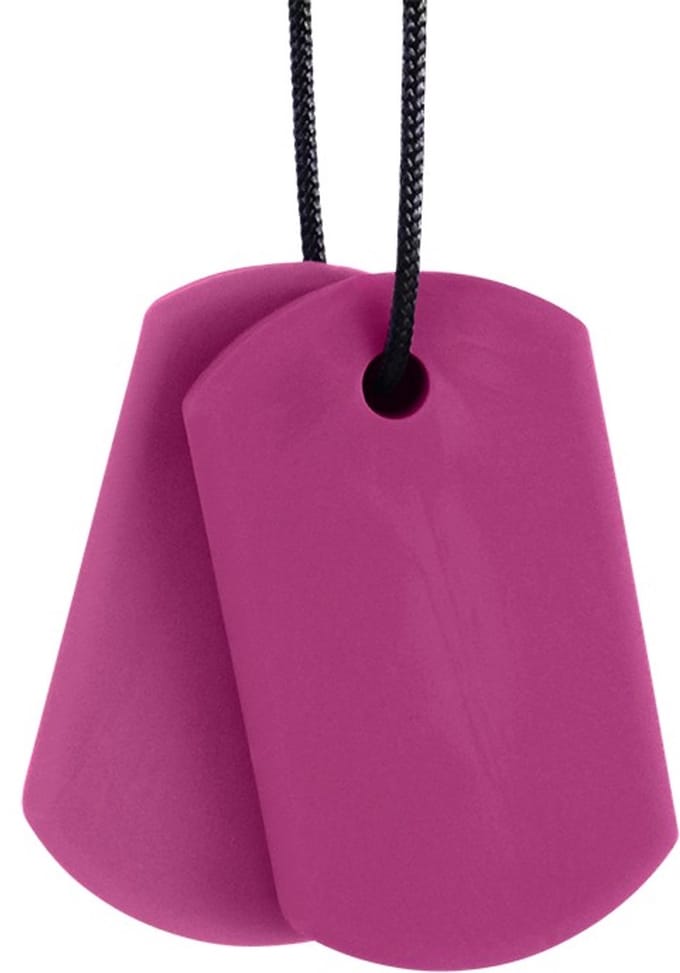ARK Therapeutic kauwsieraad speelgoed Chew Tags magenta kunststof.