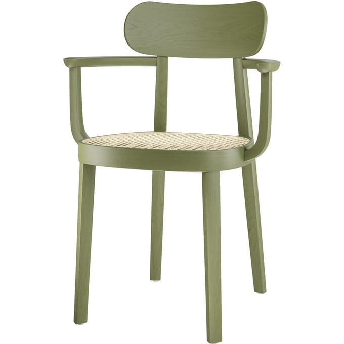 Thonet 118 F Armleunstoel - Beuken olijfgroen gebeitst