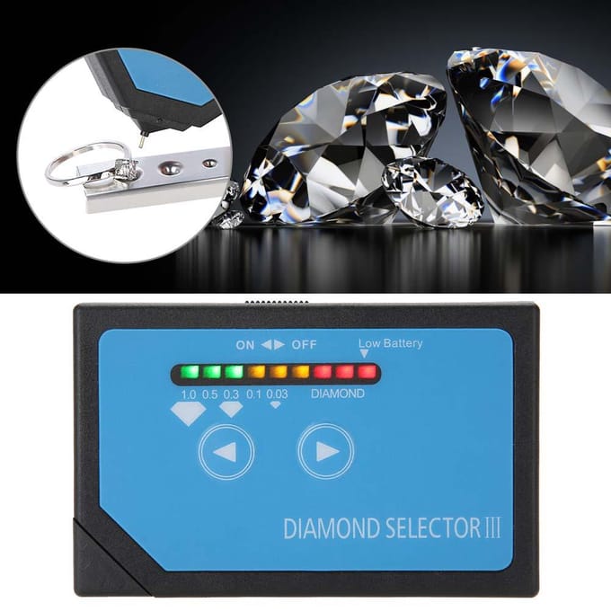 Praktisch Draagbaar Sieraden Testgereedschap Diamantselector III Met LED-indicator black