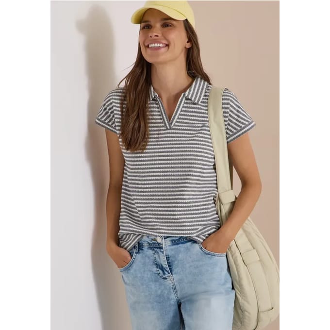 Poloshirt met korte mouwen en gestreept patroon