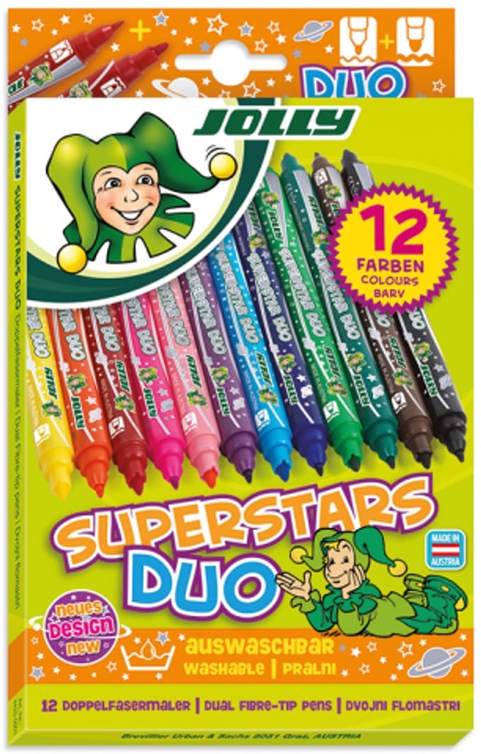 Jolly Superstar Duo Markers 12 kleuren